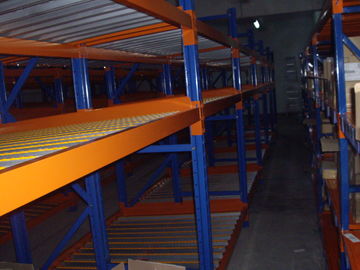 พาเลทสีน้ำเงิน / สีส้มที่ดึงออกมาชั้นวางของอุตสาหกรรมที่มีความหนาแน่นสูง