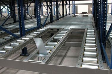 1000kg Logistic distribution central gravity flow racks with roller track , customized