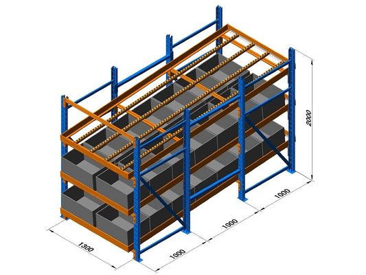 ซื้อ Carton Live Storage Racking System พร้อมรางลูกกลิ้ง / ตัวแบ่งเลนทำงาน การผลิตออนไลน์