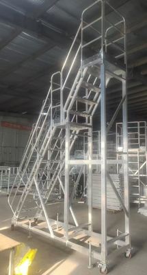 ระดับความสูง 4m ระดับเบา อลูมิเนียมบันได 2 ระดับ ย้ายง่ายสําหรับการใช้ Rack ชั้นวางสินค้า