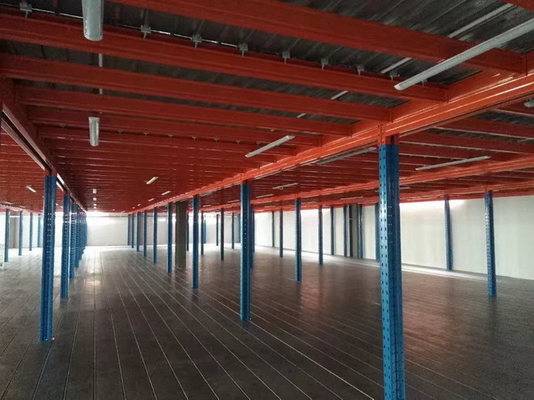 โพลตฟอร์มเหล็กหลายระดับหนัก/ปานกลาง โรงงาน Mezzanine Floors in Blue and Orange Color